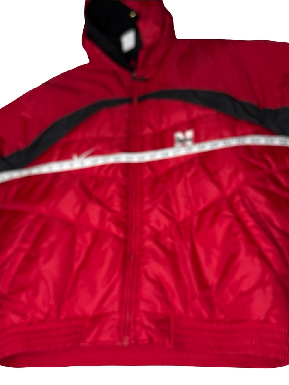 Vintage Nebraska Cornhuskers 90s Full Zip Jacket Coat Red Mens SZ M Women L Nike - Picture 9 of 12